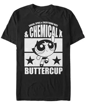 Мужская футболка Powerpuff Girls Buttercup Chemical X с коротким рукавом Fifth Sun, черный