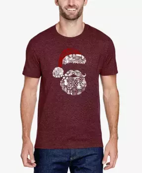 Мужская футболка Premium Blend с принтом "Santa Pics" LA Pop Art, красный