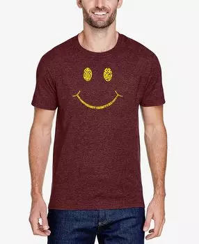Мужская футболка premium blend word art be happy smiley face LA Pop Art