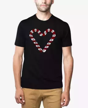 Мужская футболка Premium Blend Word Art "Candy Canes" LA Pop Art, черный