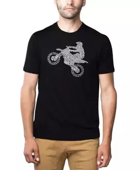 Мужская футболка Premium Blend Word Art Freestyle Motocross FMX LA Pop Art, черный