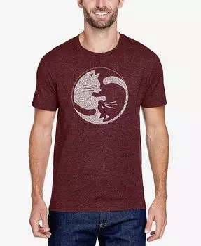 Мужская футболка премиум-класса с короткими рукавами Word Art LA Pop Art, цвет Burgundy