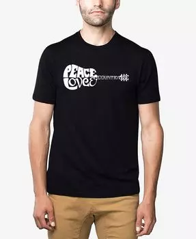 Мужская футболка премиум-класса с короткими рукавами Word Art LA Pop Art, цвет Black