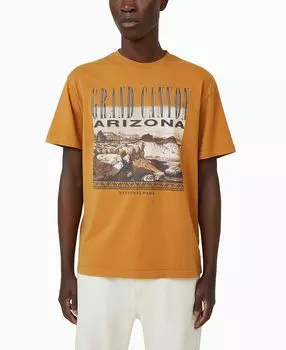 Мужская футболка премиум-класса свободного кроя с графическим рисунком COTTON ON, мульти