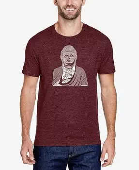 Мужская футболка премиум-класса Word Art Buddha LA Pop Art, красный