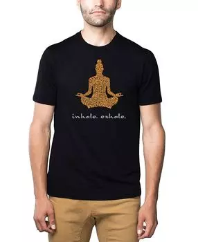 Мужская футболка premium word art - inhale exhale LA Pop Art, черный