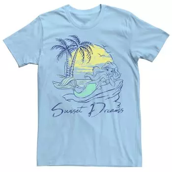 Мужская футболка Princess Ariel Sunset Dreams с эскизом Disney, светло-синий