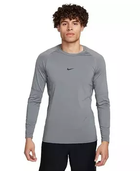 Мужская футболка Pro Slim-Fit Dri-FIT с длинными рукавами Nike, серый
