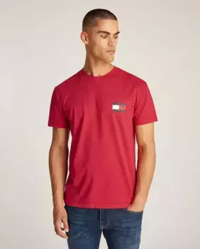 Мужская футболка прямого кроя с принтом на спине Tommy Jeans, красный