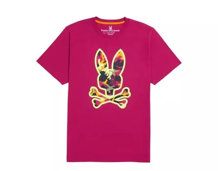 Мужская футболка Psycho Bunny Allen с камуфляжным рисунком Wild Berry B6U944U1PC-WLB, розовый