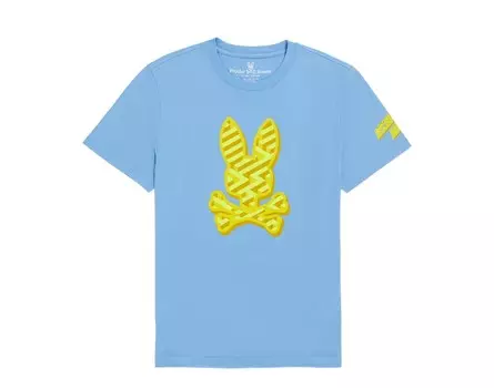 Мужская футболка Psycho Bunny Pisani с круглым вырезом и рисунком Montana Sky B6U716X1PC-MTS, синий