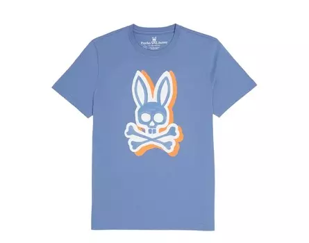 Мужская футболка Psycho Bunny Varick с круглым вырезом и рисунком Bal Harbour B6U981U1PC-BAL, синий