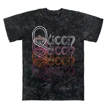 Мужская футболка Queen с повторяющимся рисунком, минеральная стирка Licensed Character
