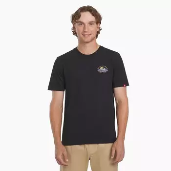 Мужская футболка Quiksilver с короткими рукавами и рисунком, цвет Black Wave