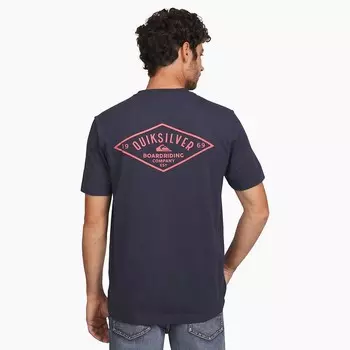 Мужская футболка Quiksilver с короткими рукавами и рисунком, цвет Dimond Eclipse