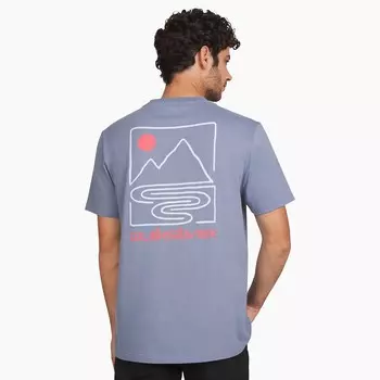 Мужская футболка Quiksilver с короткими рукавами и рисунком, цвет Graystone