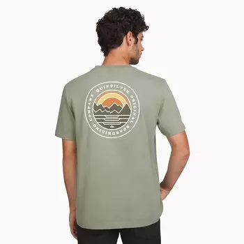 Мужская футболка Quiksilver с короткими рукавами и рисунком, цвет Sage