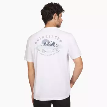 Мужская футболка Quiksilver с короткими рукавами и рисунком, цвет White Wave