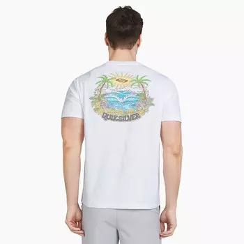 Мужская футболка Quiksilver с рисунком на спине, цвет White Beach