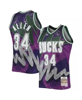 Мужская футболка Ray Allen Purple Milwaukee Bucks Hardwood Classics 2000 Hyper Hoops Swingman Mitchell & Ness