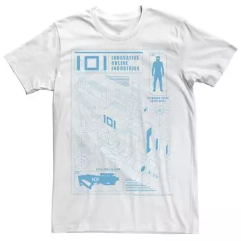 Мужская футболка Ready Player One IOI Gun Schematics синего оттенка Licensed Character