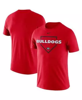 Мужская футболка red georgia bulldogs baseball plate performance Nike, красный