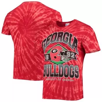 Мужская футболка Red Georgia Bulldogs Brickhouse Vintage Tubular с принтом тай-дай '47