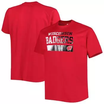 Мужская футболка Red Wisconsin Badgers Big & Tall реглан