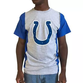 Мужская футболка Refried Apparel Grey/Royal Indianapolis Colts из экологически чистого материала с разрезом