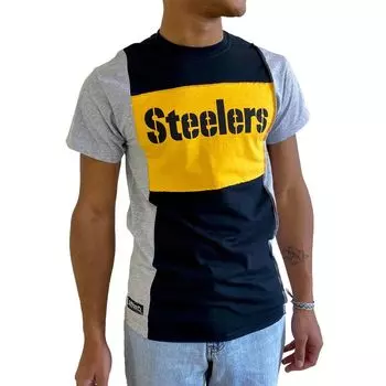Мужская футболка Refried Apparel Heather Black Pittsburgh Steelers из экологически чистого материала с разрезом
