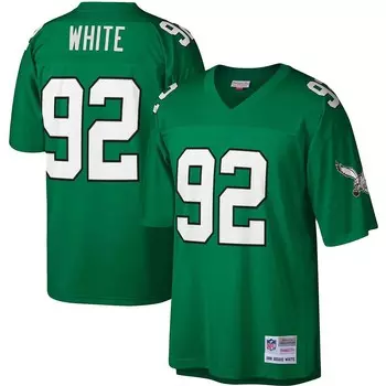 Мужская футболка Reggie White Kelly Green Philadelphia Eagles Legacy Replica Mitchell & Ness