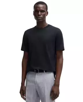 Мужская футболка Regular-Fit из хлопка и шелка Hugo Boss, синий