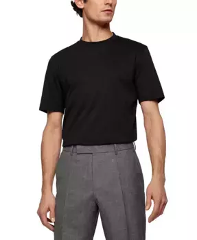 Мужская футболка Regular-Fit из хлопкового джерси Hugo Boss, черный