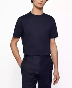 Мужская футболка Regular-Fit из хлопкового джерси Hugo Boss, синий