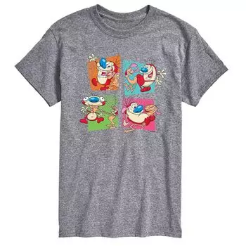 Мужская футболка Ren & Stimpy с абстрактными рамками Licensed Character
