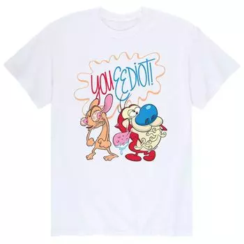 Мужская футболка Ren & Stimpy You Eediot Bubble Licensed Character