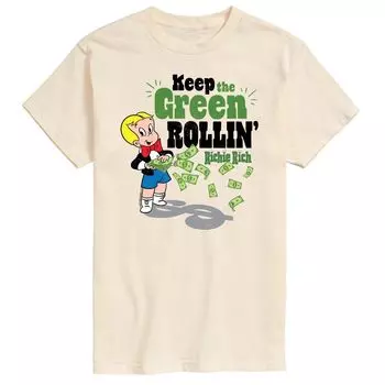 Мужская футболка Richie Rich Keep Green с рисунком Rollin' Licensed Character