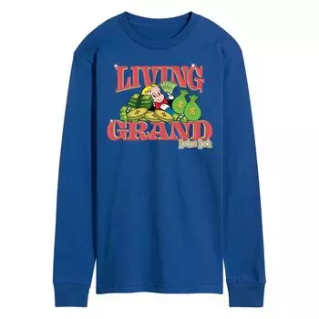 Мужская футболка Richie Rich Living Grand с длинными рукавами и цветком Licensed Character, синий