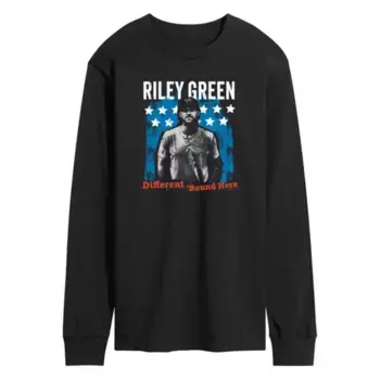 Мужская футболка Riley Green Different Round Here с длинным рукавом и принтом Licensed Character, черный
