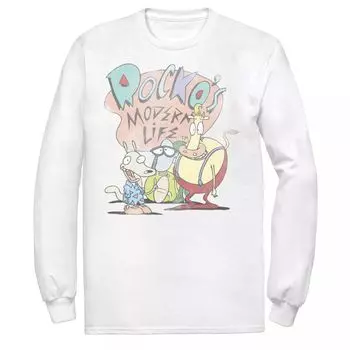 Мужская футболка Rocko's Modern Life Modern Group с логотипом и длинными рукавами Licensed Character