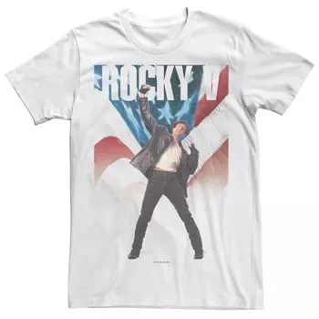 Мужская футболка Rocky V с американским флагом и выцветшим рисунком Licensed Character