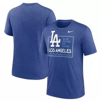 Мужская футболка Royal Los Angeles Dodgers Think Blue Hometown Tri-Blend Nike