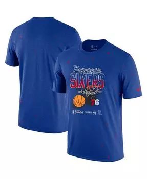 Мужская футболка Royal Philadelphia 76ers Courtside Splatter Nike, синий