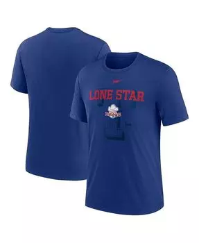 Мужская футболка Royal Texas Rangers Rewind Retro Tri-Blend Nike, синий