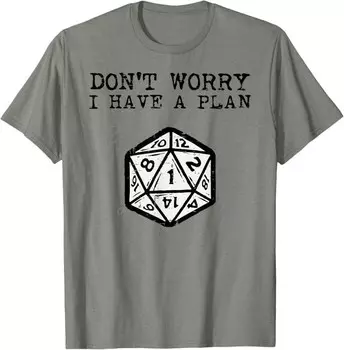 Мужская футболка RPG Gamer Dont Worry I Have Plan, оливковый