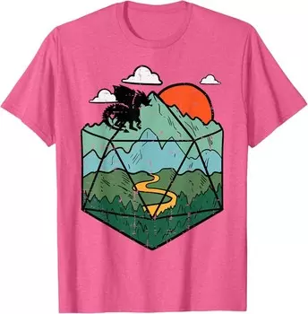 Мужская футболка RPG Mountain Gamer, ярко-розовый