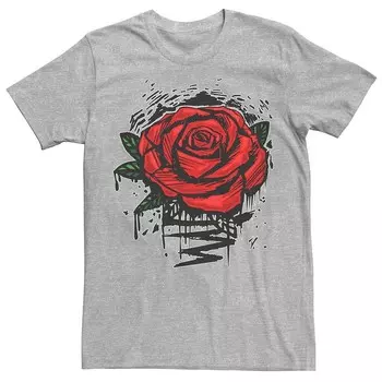 Мужская футболка Rugged Rose Drip с рисунком Licensed Character, цвет Athletic Heather