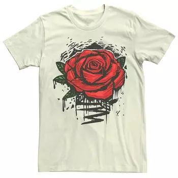 Мужская футболка Rugged Rose Drip с рисунком Licensed Character, цвет Natural