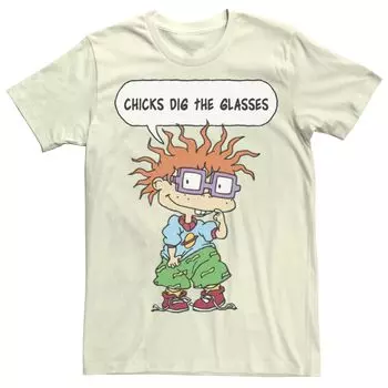 Мужская футболка RugRats Chuckie Chicks Dig The Glasses Licensed Character