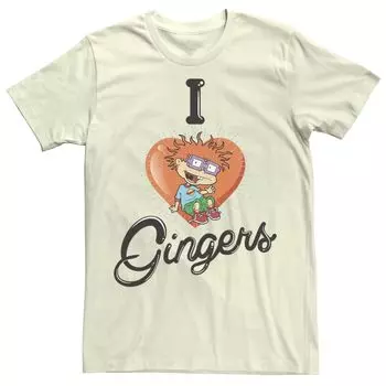 Мужская футболка RugRats Chuckie I Heart Gingers Licensed Character